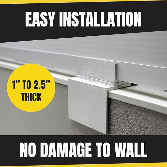 OBEX Privacy Screen & Office Panel Extender for Office Cubicles, Polycarbonate Desk Privacy Panel & Divider for Office Cubicle, 18" x 60", White-DeskLoop Office