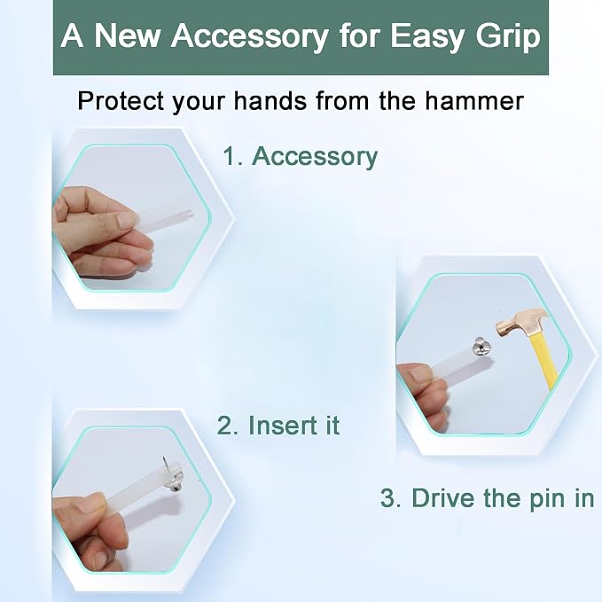 50 PCS Picture Hanger Nails, Double Headed Push Pins Hooks Thumbtacks - Image 7