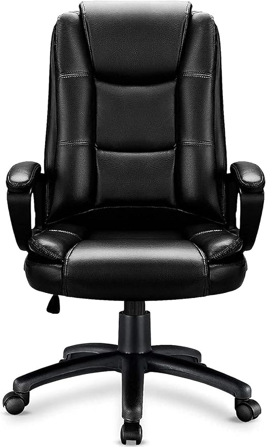 OFIKA Home Office Chair, 400LBS Big and Tall Computer Chair Heavy Duty Design, Ergonomic High Back Cushion Lumbar Back Support, Adjustable Executive Leather with Armrest-DeskLoop Office