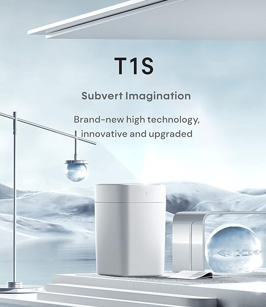 TOWNEW T1S 4.1 Gallon Automatic Self-Sealing and Self-Changing, Motion Sense Activated Trash Can, 2024 Upgrade Smart Garbage Can with Lid for Kitchen Bathroom Office, White-DeskLoop Office