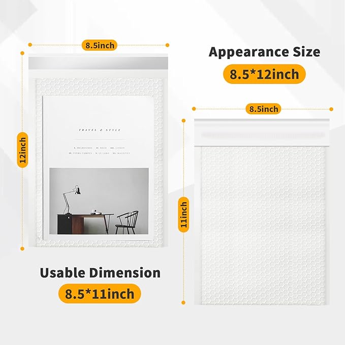 Bubble Mailers 8.5x11inch 40Pack White Bubble Mailers Self-Seal Padded Mailing Envelopes Bubble Opaque Padded Mailer for Small Businesses to Package and Mail Jewelry Cosmetics#2-DeskLoop Office