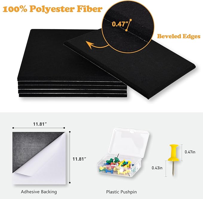 Thick Cork Board for Wall with Pins, 36" x 24" Bulletin Board Self-Adhesive Pin Board | Customized 6 Packs Felt Tiles for Office Home Wall Decor-DeskLoop Office