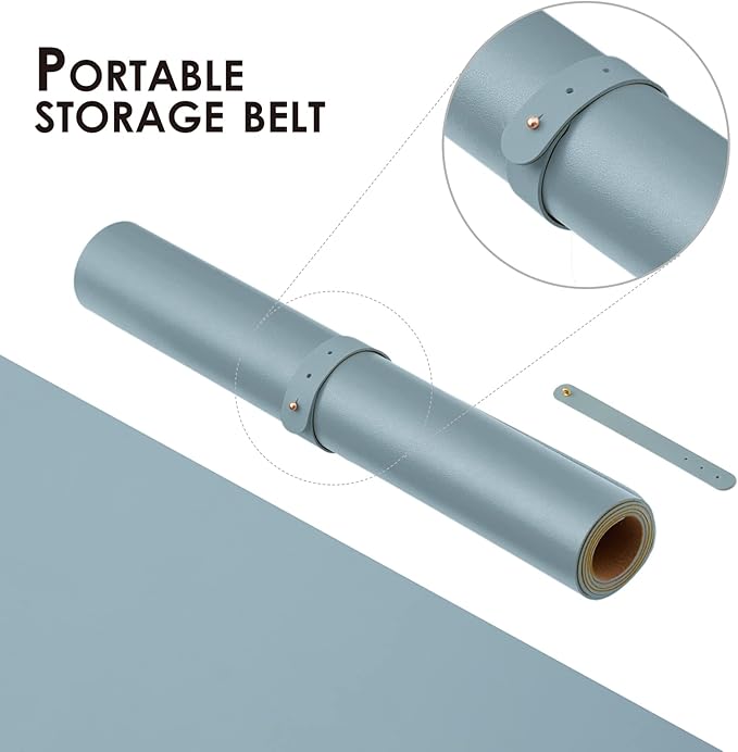 Cork Desk Mat - Dual-Sided Desk Pad for Office and Home - Desk Organization and Accessories - Ideal for Large Mouse Pad and Desk Mats on Top of Desks(Light Blue,80cmx 40cm)-DeskLoop Office