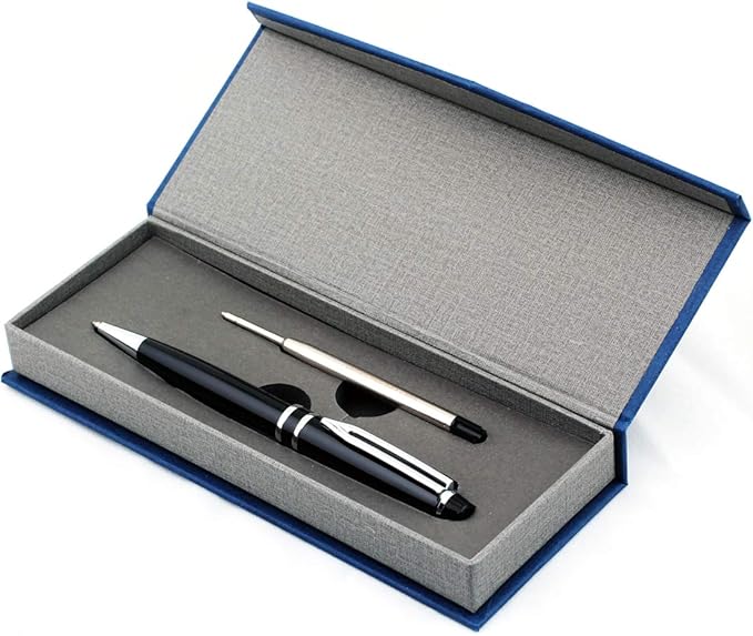 Free Engraving - Personalized Roller Ballpen, Ballpoint pen, Refillable Pens, Retractable Medium Refill Pen Black Ink, Custom Gifts for Men, Women, Classy Gift Box-DeskLoop Office