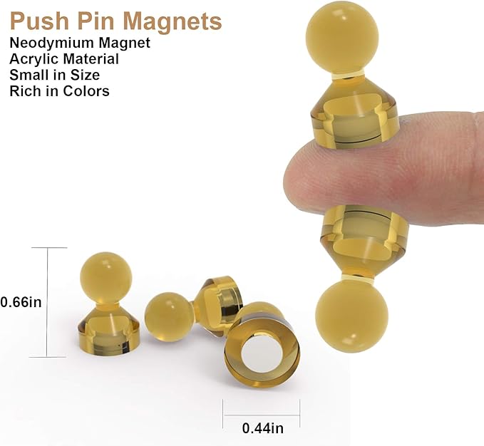 Ant Mag Magnetic Push Pins Strong Push Pin Magnets for Fridge Whiteboards Calendars Maps in School & Office Pack of 18 Brown-DeskLoop Office