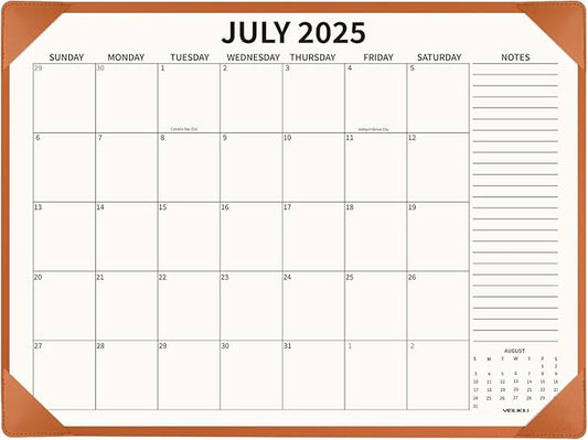 Desk Calendar 2025-2026 with Desktop Mat, 22x17 inch Large Desk Pad Calendar July 2025 to June 2026, Big Desk Planner for Home Office and School, Brown-DeskLoop Office