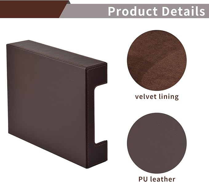 PU Leather Letter Tray - Load Documents Trays Front for Office Desktop Organizer - Desk Magazine, File, A4 Paper Holder - Paper Document File Holder Drak Brown (Drak Brown, A4-Tray)-DeskLoop Office