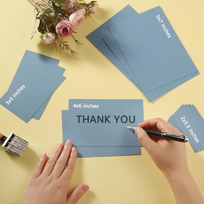 50 Sheets Blank Cardstock Paper 250 GSM Thick Heavy Cards Stock for DIY Art Projects, Card Making, Postcards, Greeting Cards, Birthday Party, Wedding Invitations (Dusty-Blue, 5x7 inches)-DeskLoop Office