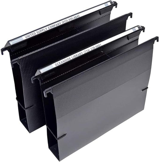 Ultimate Office MagniFile Hanging File Folders (Black, 2" Box Base, Set 2)-DeskLoop Office