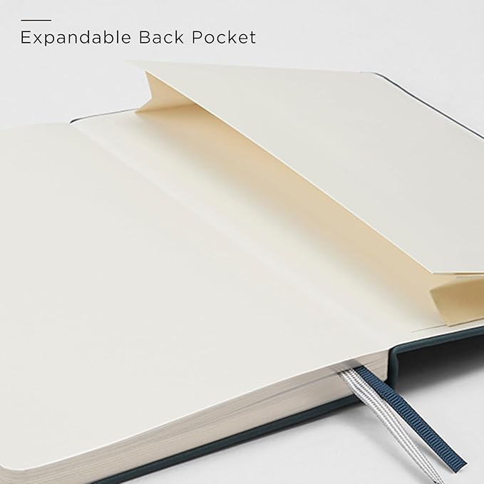 A5 Lined Leather Journal and Pen Set, Hardcover Notebook with Pen, 160 Pages 100gsm Thick Ruled Paper for Men Women, for Work, Business, School or Home Writing, 5.7'' x 8'', Gift Box Included(Green)-DeskLoop Office