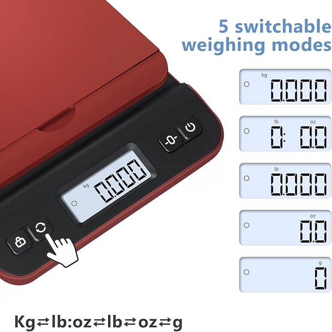 QP Shipping Scale, 86lb/0.1oz Digital Scale for Packages, Postal Scale with Hold/Tare Function, Back-lit LCD Display, Flip-up Holder, Shipping Scale for Small Business, Battery & Tape Measure Included-DeskLoop Office