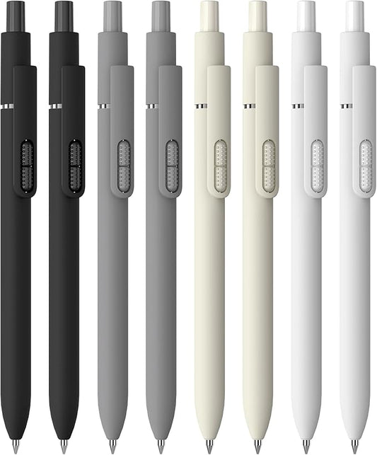 Black Ballpoint Pens, 8Pcs 1.0mm Medium Point Smooth Writing Pen, Quick Dry Black Ink Pens for Journaling, Nurse, Aesthetic Gifts (Classic-8pcs)-DeskLoop Office