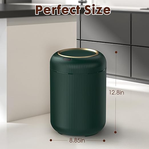 Procade Automatic Motion Sensor Bathroom Trash Can with Lid, 3 Gallon Touchless Trash Bin, Smart Plastic Garbage Can Small Green Wastebasket for Toilet, Office, rv, Bedroom, Living Room-DeskLoop Office