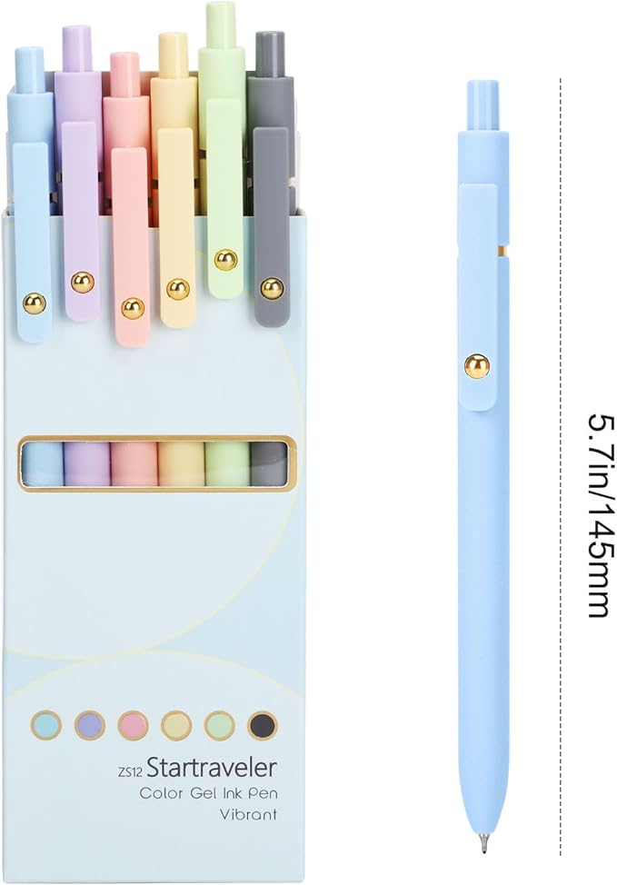 FIOVER Colored Pens, 12 Pack Colorful Gel Pens, Quick-Dry 0.7mm Medium Point for Journaling, Note Taking, Doodling, Aesthetic Office School Supplies, Gifts for Women Men(12PCS Multiple Colors)-DeskLoop Office