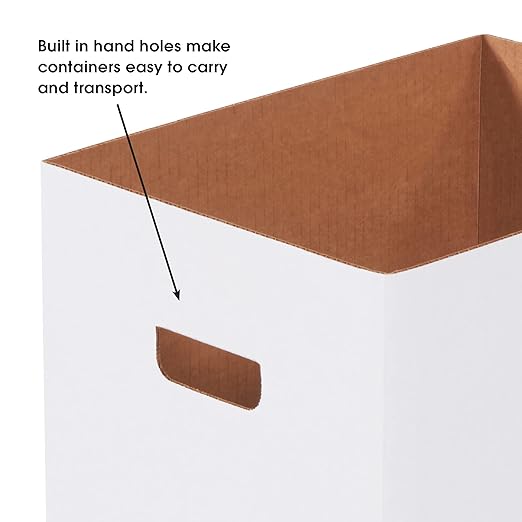 Aviditi Cardboard Trash Cans and Recycling Bins, 50 Gallon 18" L x 18" W x 36" H (10-Pack) Reusable or Disposable Pop Up Garbage Boxes for Parties, Outdoor Events, Heavy Duty, Waste-DeskLoop Office