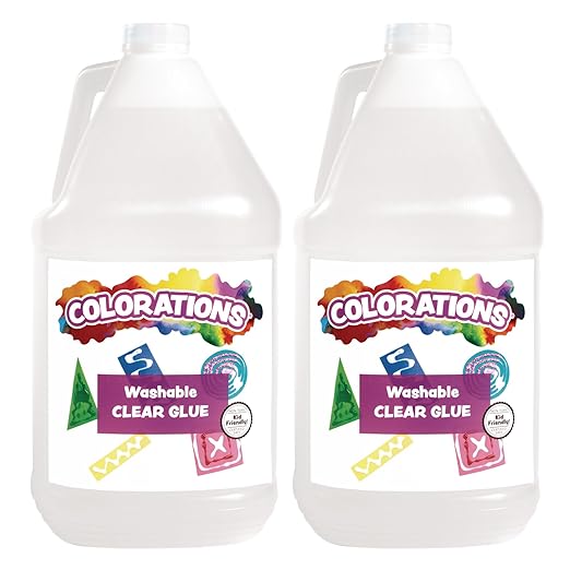 Colorations Washable Clear Glue, 2 Gallons, Dries Clear, Gluing, Crafts, School Supplies, Office, Home, Classroom, Projects, Washable School Glue, Non Toxic-DeskLoop Office