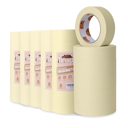 General Purpose Masking Tape Beige White 1.88 Inches x 60 Yards, Bulk Painters Tape for Painting, Labeling, DIY Arts Crafts, Home Office School Projects, 36 Rolls-DeskLoop Office