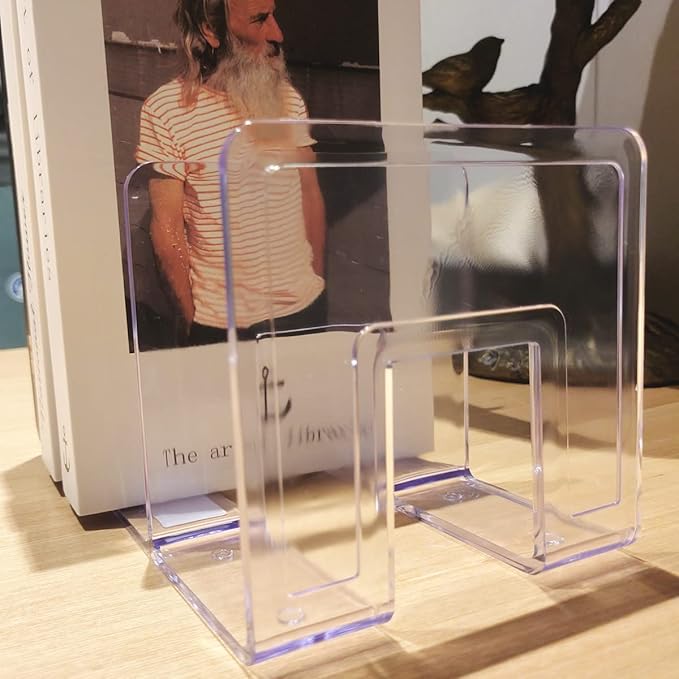 LUGUNU Acrylic Clear Purse Divider Organizer Clear Desk File Sorter Divider Mesh Folder Closet Shelf Storage Office Supplies Stand Holder Bookshelf (2 Pack of 3 Sections)-DeskLoop Office