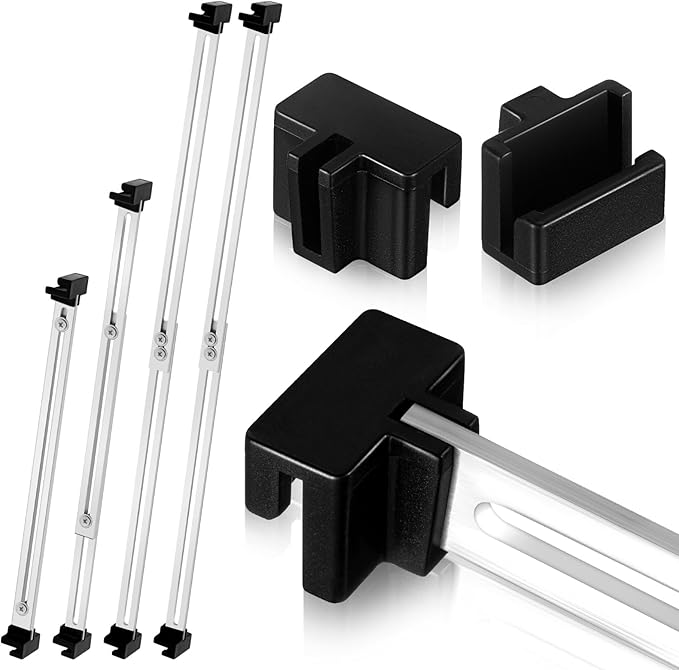 12 Pcs Metal Adjustable File Cabinet Rails Set Include 8 Hanging File Rail Clips 4 Cabinet Dividers Bars Suitable for Cabinets with Drawer Thickness Less Than 1/8 Inch(Silver,10-18 Inch)-DeskLoop Office