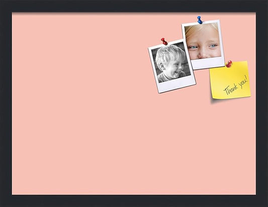 PinPix 20x15 Inch Cork Bulletin Board. This Decorative Framed Pin Board Comes with Pink Pastel Design and a Satin Black Frame. Ideal for Home Office Decor or Message Board (PinPix-1813)-DeskLoop Office