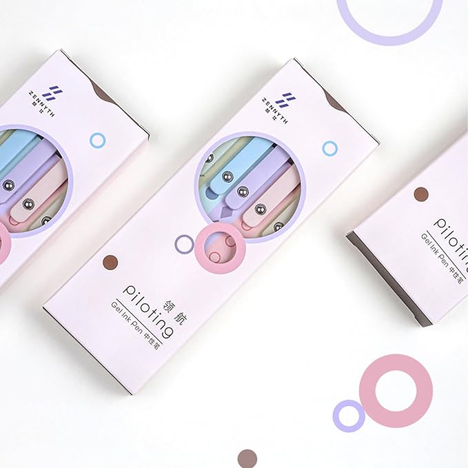 Gel Pens, 5Pcs 0.5mm Fine Point Pens With Smooth Wirting,Quick Dry Aesthetic Pens For Journaling, Ballpoint for Office School Supplies,Gifts for Women Men Student(Geometric Multicolor)-DeskLoop Office