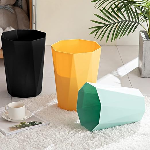 Small Trash Can 2.6 Gallon Bathroom Garbage Can Waste Basket Recycling Bin for Toilets Dorms Kitchens, Black-DeskLoop Office