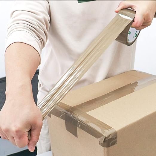 BOMEI PACK 36Rolls Brown Packing Tape with Dispenser, Box Packing Tape Rolls for Packaging, Shipping and Moving, 2.4Mil 1.88 Inch x 60 Yard-DeskLoop Office