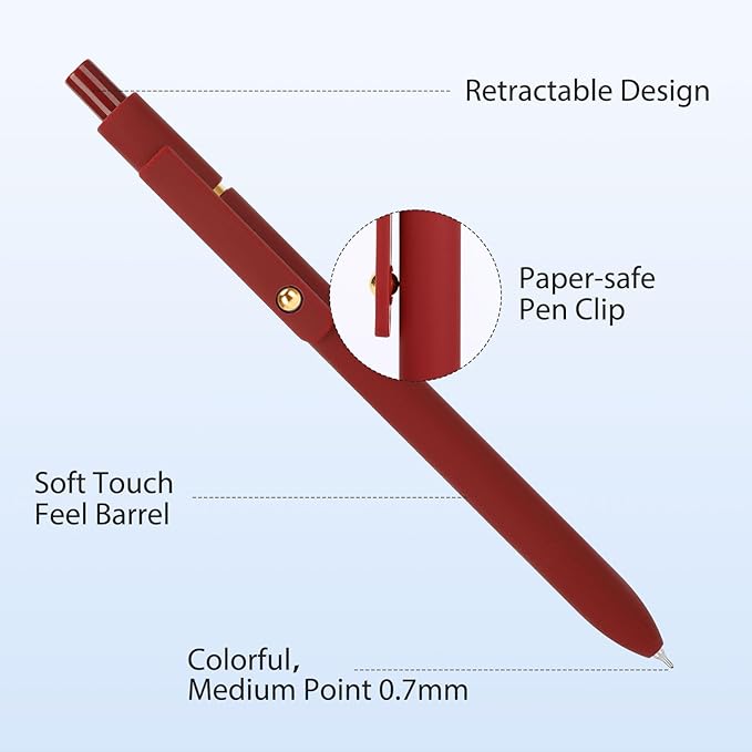 FIOVER Colored Pens, 6 Pack Colorful Gel Pens, Quick-Dry 0.7mm Medium Point for Journaling, Note Taking, Doodling, Aesthetic Office School Supplies, Gifts for Women Men(6PCS Vintage Colorful)-DeskLoop Office