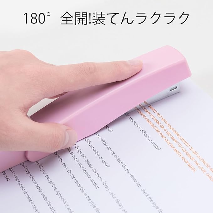 Deli Stapler, Desktop Stapler, Office Stapler, 25 Sheet Capacity, Includes 1000 Staples and Staple Remover, Pink