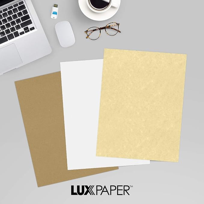 LUXPaper 8.5" x 11" Paper | Letter Size | Gold Parchment | 60lb. Text | 50 Qty - Image 9