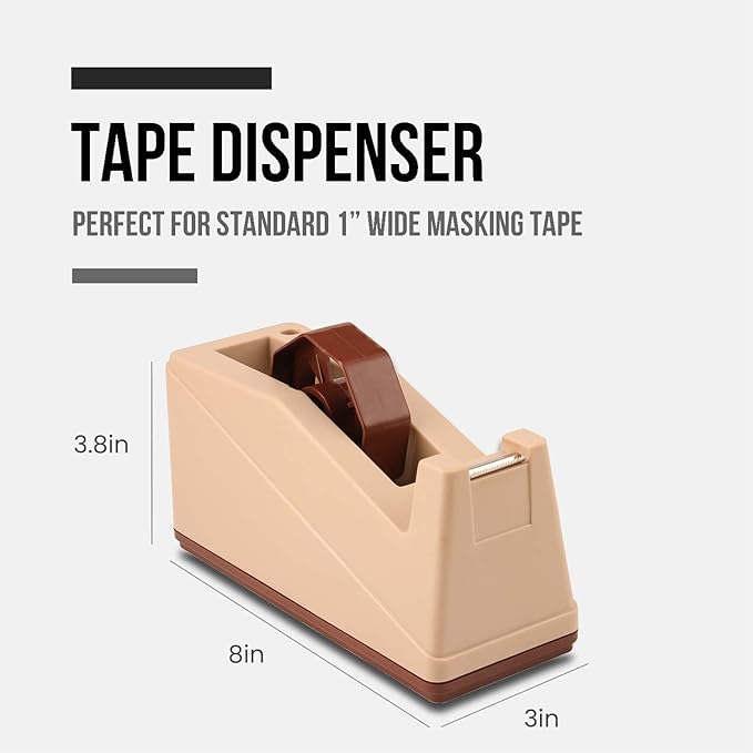 Lichamp Desktop Tape Dispenser Holder with Large 3 inch Core for Masking Tape, Heat Transfer Tape Sublimation, Painters Tape, Freezer Tape and Kitchen Tape-DeskLoop Office