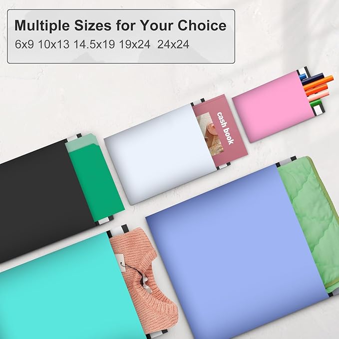 Poly Mailers 14.5x19, Large Poly Mailers 100 Pack, Shipping Mailers with Self Seal Adhesive, Waterproof and Tear-Proof Mailers Poly Bags for Small Business (Black)-DeskLoop Office