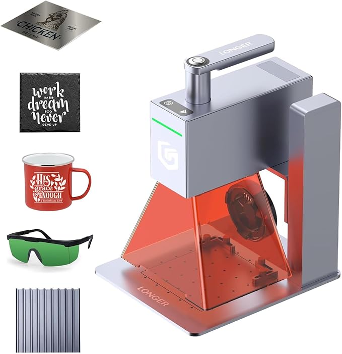 Longer Nano Portable 6W Laser Engraver, 6000mW Output Laser Cutter Machine, DIY Engraver Tool for Wood, Acrylic, Leather, Cloth, Metal, Ceramics,5000mm/s High-Speed-DeskLoop Office