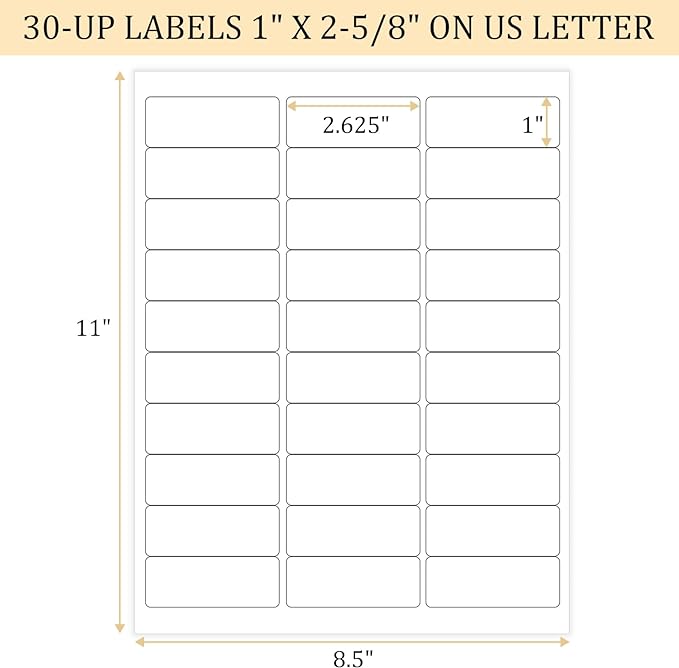 Address Labels for Inkjet Printers 1" x 2-5/8", Pack of 3000 Labels-DeskLoop Office