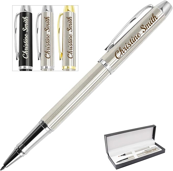Amlion Personalized Pens Custom Engraved Pen with Name, Refillable Medium Refill, Personalized Gifts for Men Women-DeskLoop Office