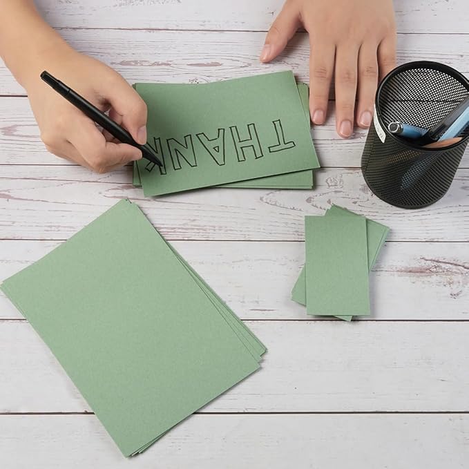 50 Sheets Blank Cardstock Paper 250 GSM Thick Heavy Cards Stock for DIY Art Projects, Card Making, Postcards, Greeting Cards, Birthday Party, Wedding Invitation (Sage-Green, 5x7 inches)-DeskLoop Office