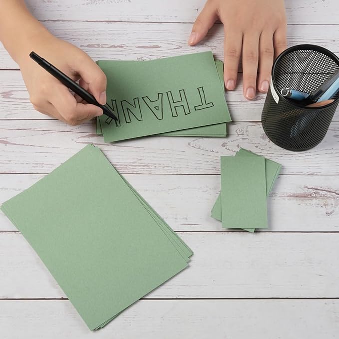 50 Sheets Blank Cardstock Paper 250 GSM Thick Heavy Cards Stock for DIY Art Projects, Card Making, Postcards, Greeting Cards, Birthday Party, Wedding Invitation (Sage-Green, 4x6 inches)-DeskLoop Office