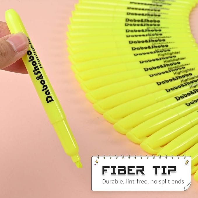 Dabo&Shobo Yellow highlighter, 60 Pack -bright color, chisel tip, for Adults Highlighting in the Home School Office …-DeskLoop Office