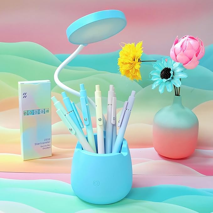 Gel Pens, 10 Pcs Black Ink Pens for Women, 0.7mm Medium Point Smooth Writing Pens with Silicone Grip, High-End Series Metal Clip Retractable Pens for Journaling Note Taking (10 Pcs Pastel)-DeskLoop Office