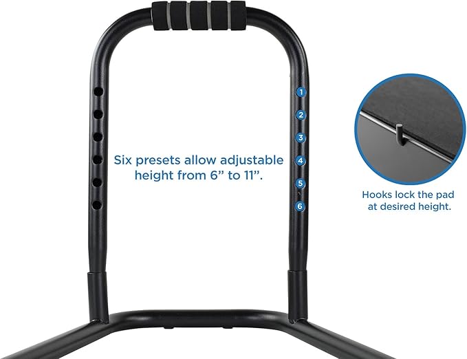 Mount-It! Height Adjustable Foot Rest for Standing and Sitting, Freestanding Under The Desk Footrest with Handle and Six Height Settings, Anti-Slip Padded Surface,Black-DeskLoop Office