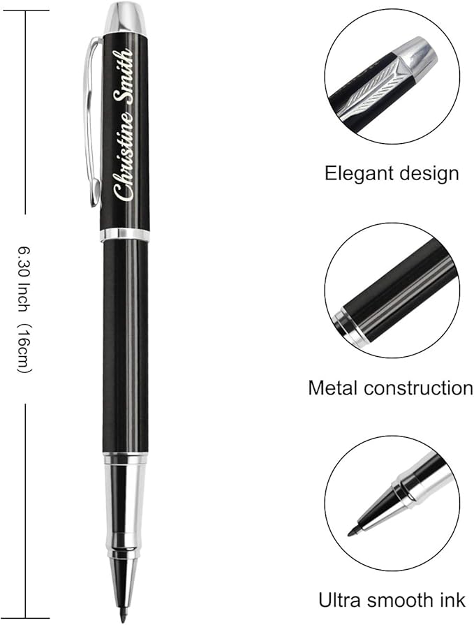 Amlion Personalized Pens Custom Engraved Pen with Name, Refillable Medium Refill, Personalized Gifts for Men Women-DeskLoop Office