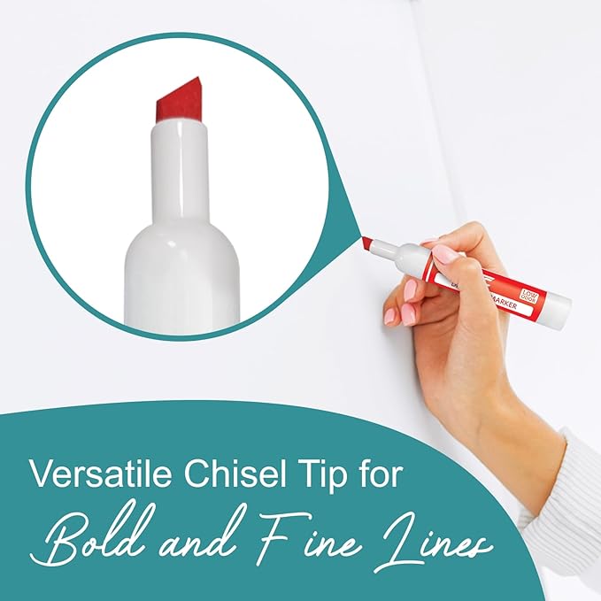 EXTRIC Dry Erase Markers Chisel Tip, Whiteboard Markers 4 Pack Assorted Colors, White Board Marker Dry Erase Red, Blue, Green, Black White Board marker Low Odor for Teachers and Students-DeskLoop Office