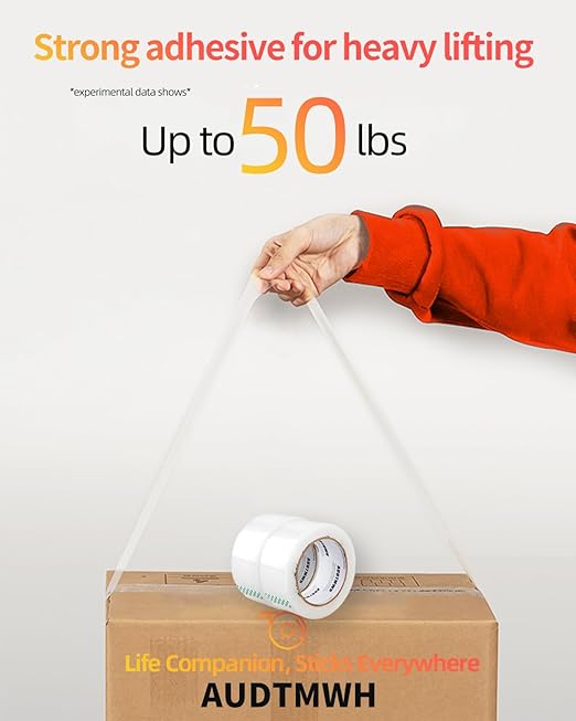 Clear Packing Tape, Heavy Duty Packaging Tape Designed for Moving, Packing, Shipping and Mailing, 1.88" x 63 yds, 6 Rolls-DeskLoop Office