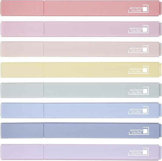 8 Colors Aesthetic Highlighters, 4mm Line Width, Assorted Colors With Soft Chisel Tip, No Bleed Bible, Great for School, Nice to Eyes, Pastel-DeskLoop Office