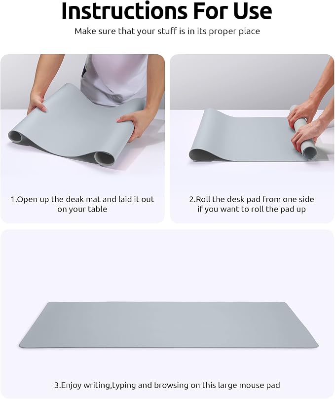 YSAGi Leather Desk Protector, Office Mat, Large Mouse Mat, Non-Slip PU Leather - Image 9