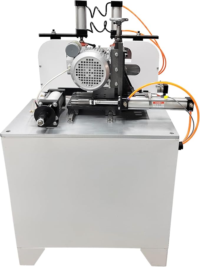 45° Corner Cutting And Punching Machine 220V 5-40mm Drilling Depth with 2 Spindles 8-inch Alloy Saw Blade Woodworking Drilling Tool for Wood Aluminum 1.5KW-DeskLoop Office