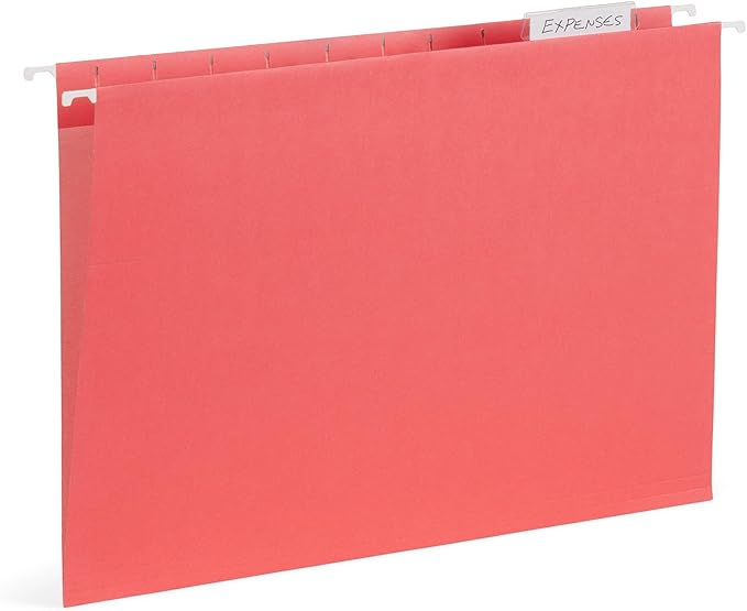 25 Blue Summit Supplies Pretty Hanging File Folders, Pastel Gem Tone Assorted Colors, Cute Hanging File Folders with Plastic Tab Inserts, Holds Letter Size Documents-DeskLoop Office