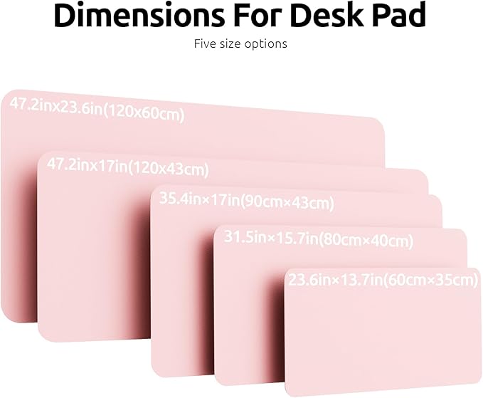 YSAGi Leather Desk Pad Protector, Office Desk Mat, Large Mouse Pad, Non-Slip PU Leather Desk Blotter, Laptop Desk Pad, Waterproof Desk Writing Pad for Office and Home (Light Pink, 47" x 17")-DeskLoop Office