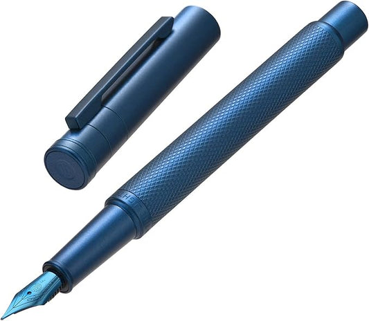 Hongdian 1851 Dark Blue Forest Fountain Pen Medium Nib, Classic Design with Converter and Metal Pen Case-DeskLoop Office