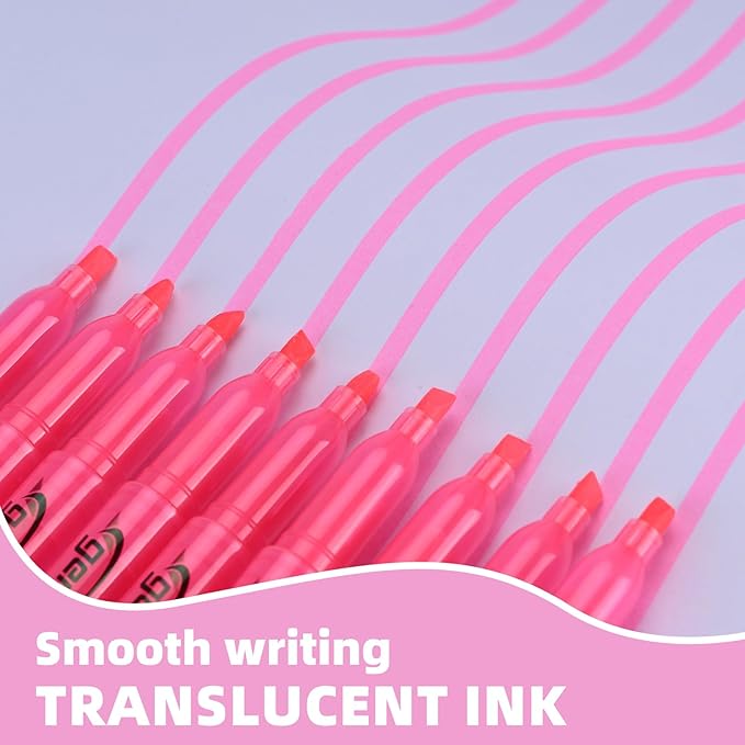 Highlighters 36 Pack, Chisel Tip Pink Highlighter Bright Colors, Quickly Drying, Perfect for Students Kids Adults Highlighting in Classroom, School, Office-DeskLoop Office